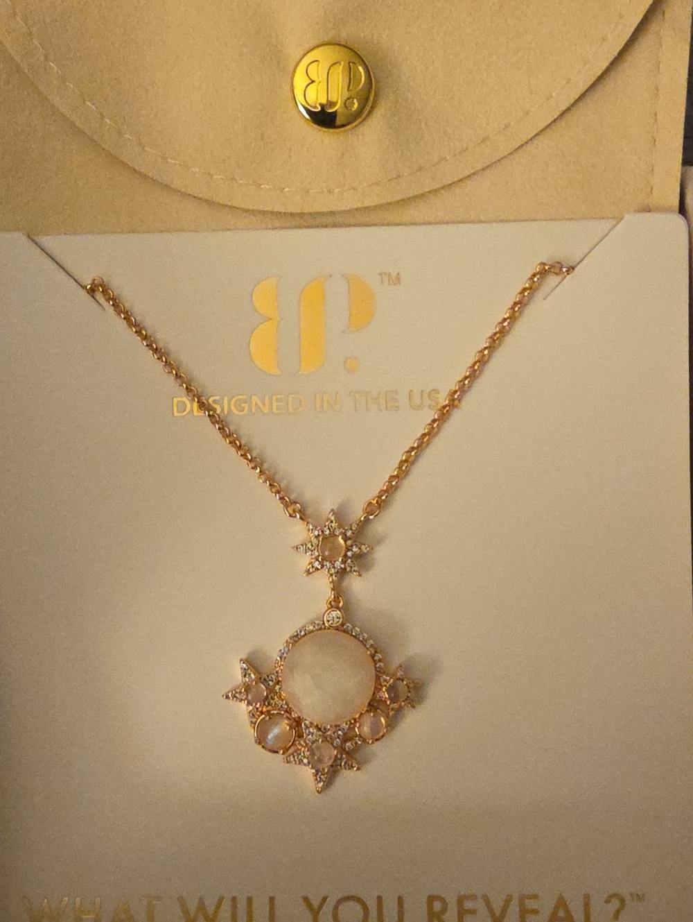Bp Rose Gold Moonstone Pendant Necklace
